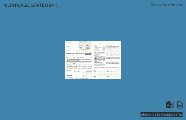 Hypothekenabrechnung der Rockland Trust Bank (Massachusetts, USA) im Word- und PDF-Format, 2 Seiten, Beispielvorschau